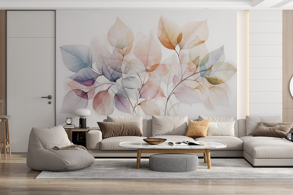 Delicate bladeren in zachte tinten — interieur 5