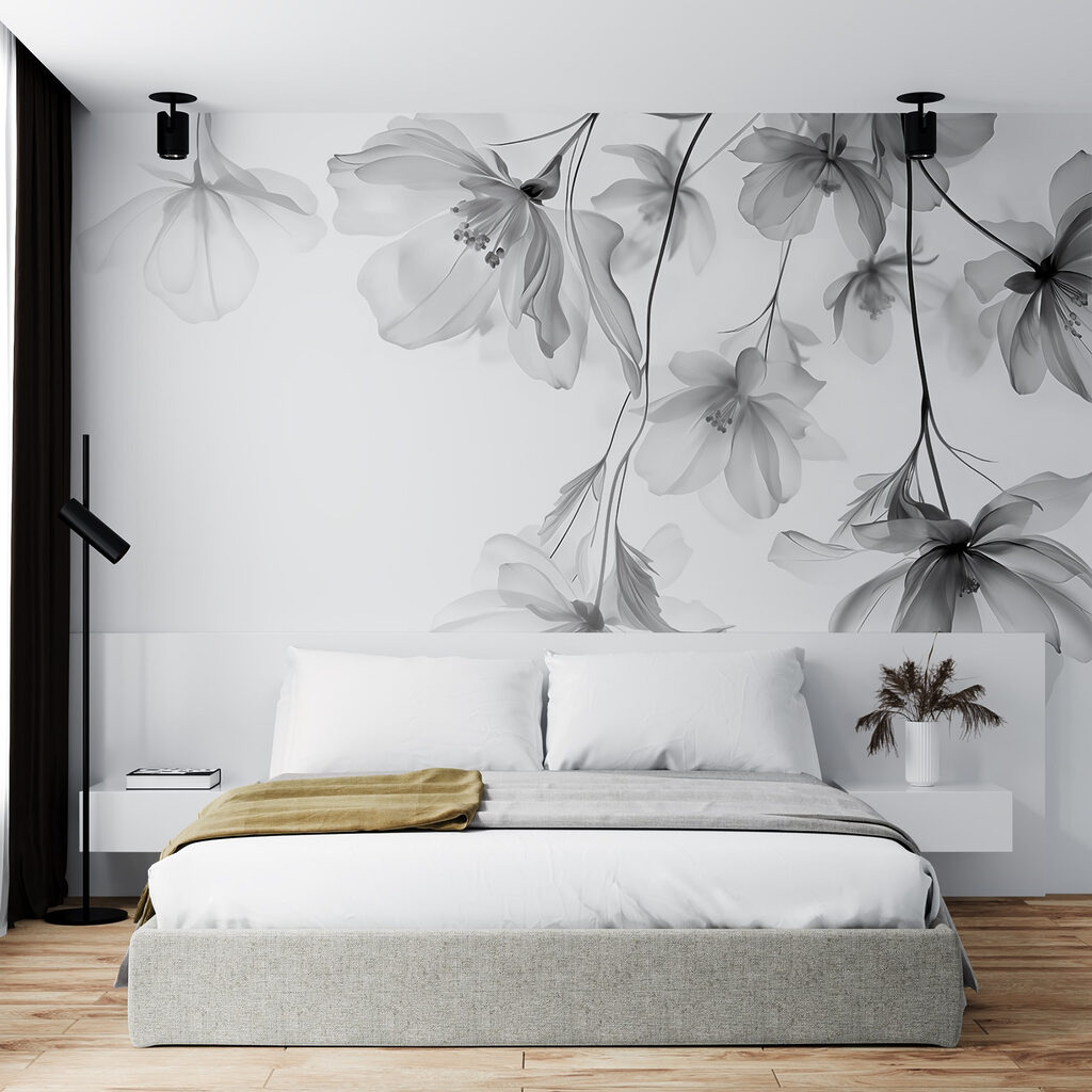 Grijze bloemen aan hangtakken — interieur 3