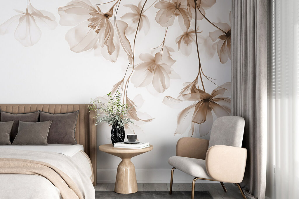 Bloemen dalen langs takjes — interieur 2