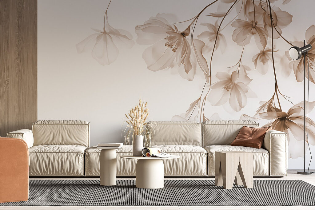 Bloemen dalen langs takjes — interieur 3