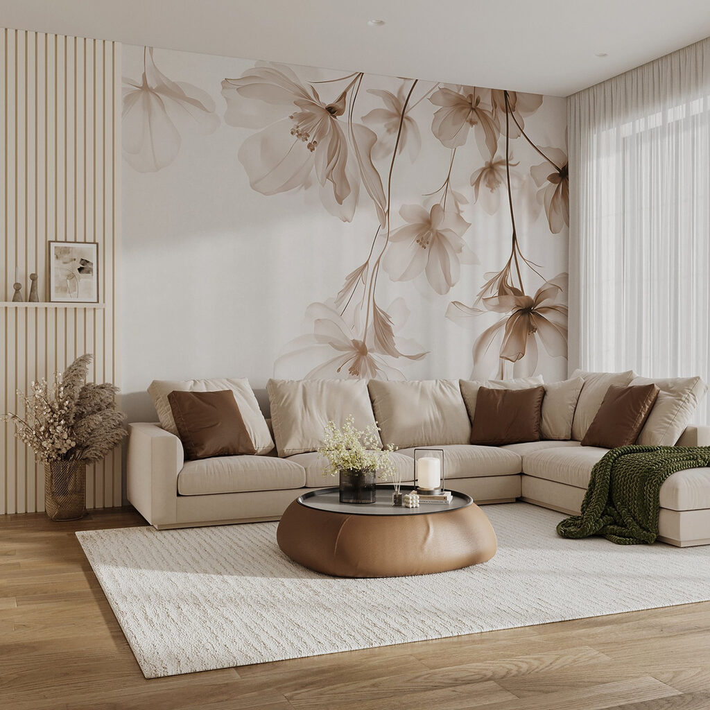 Bloemen dalen langs takjes — interieur 5