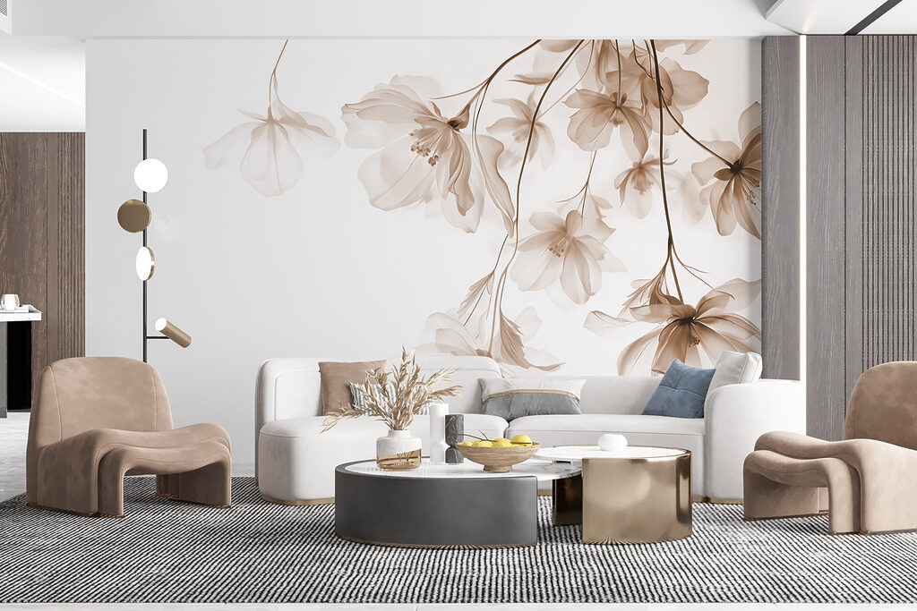 Bloemen dalen langs takjes — interieur 6