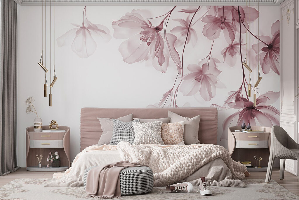 Bloemen dalen langs takjes — interieur 2