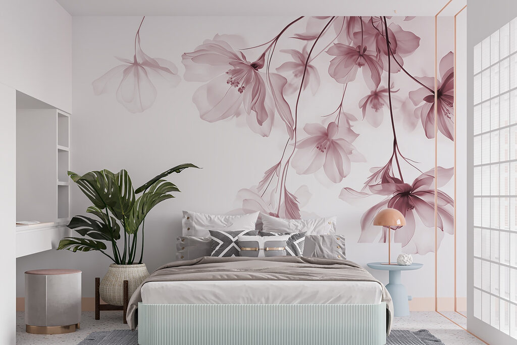 Bloemen dalen langs takjes — interieur 4