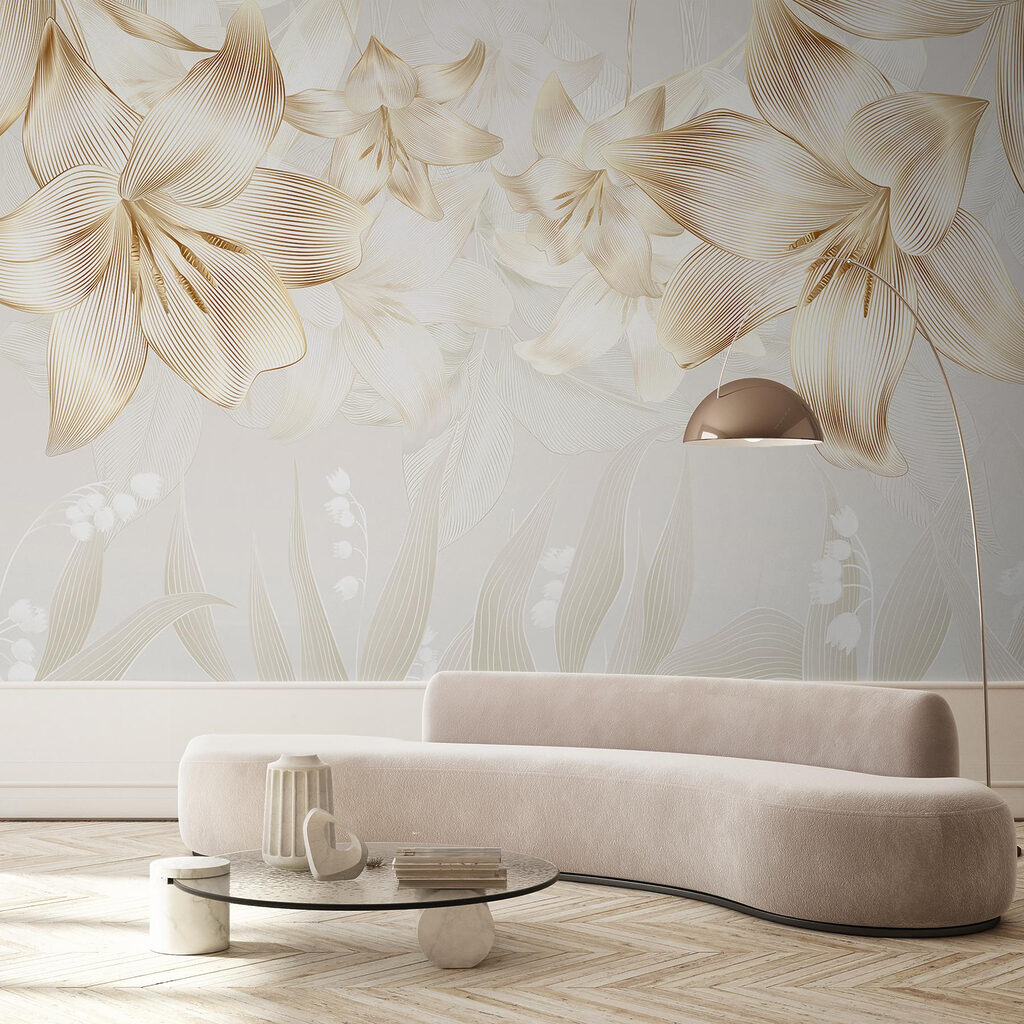 Gouden bloemen boven bladschaduw — interieur 6