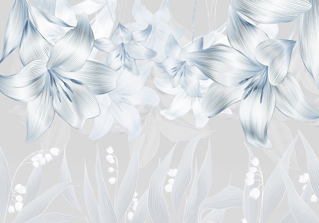 Delicate bloemen in subtiele tinten — volledig ontwerp