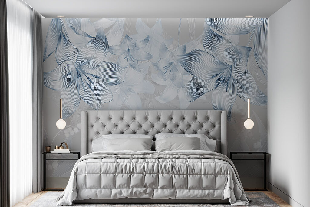 Delicate bloemen in subtiele tinten in een interieur