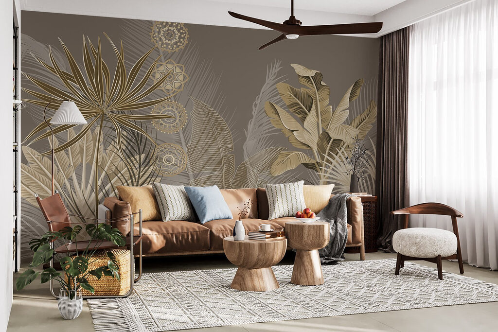 Tropische vormen met sierlijnen — interieur 2
