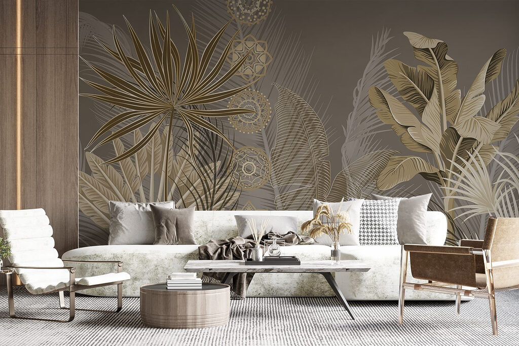 Tropische vormen met sierlijnen — interieur 5