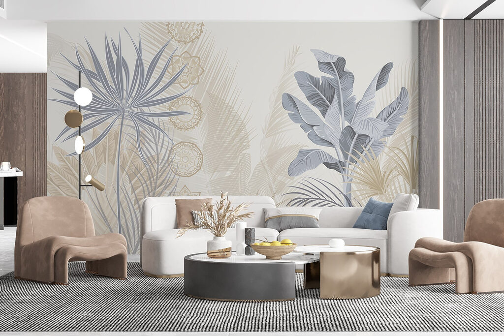 Tropische vormen met sierlijnen — interieur 2