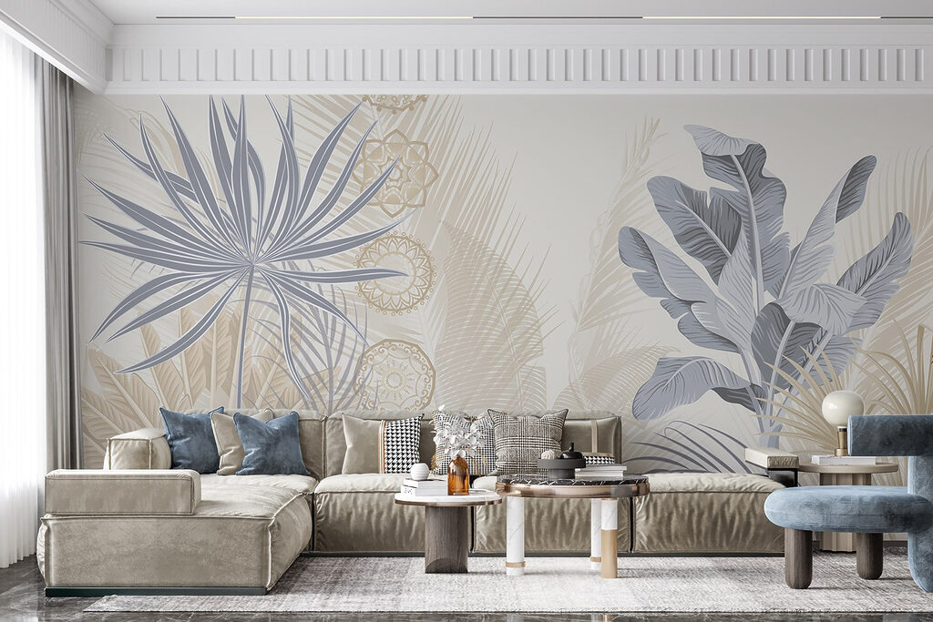 Tropische vormen met sierlijnen — interieur 3