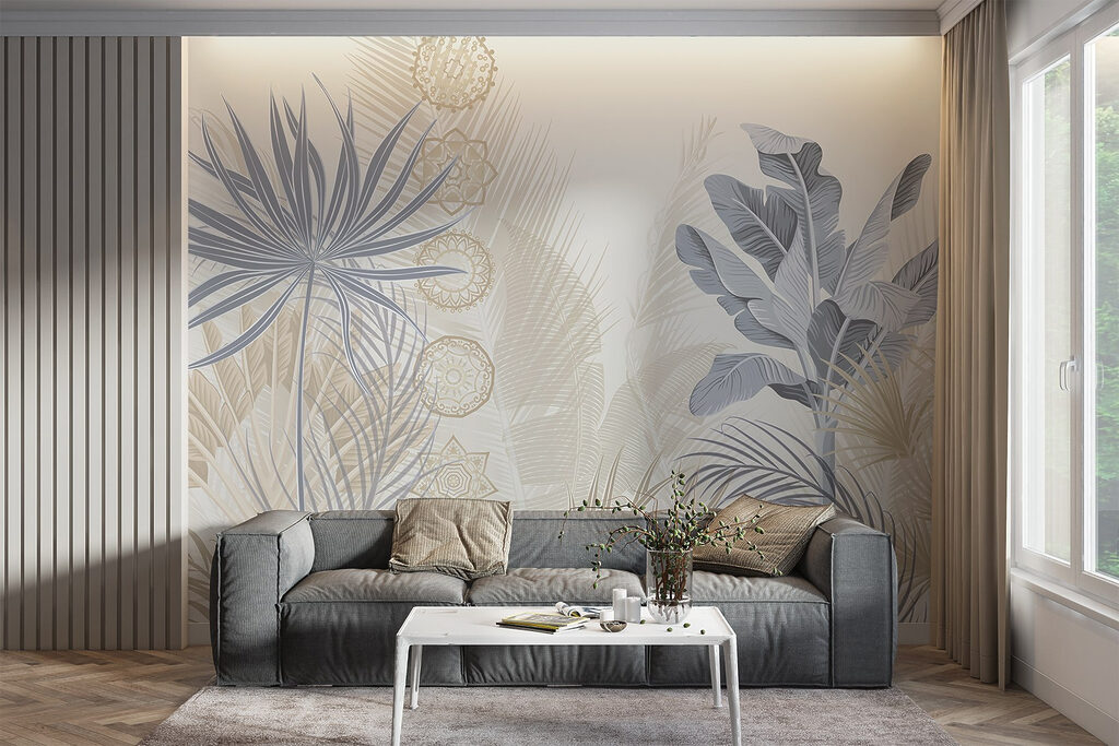 Tropische vormen met sierlijnen — interieur 4