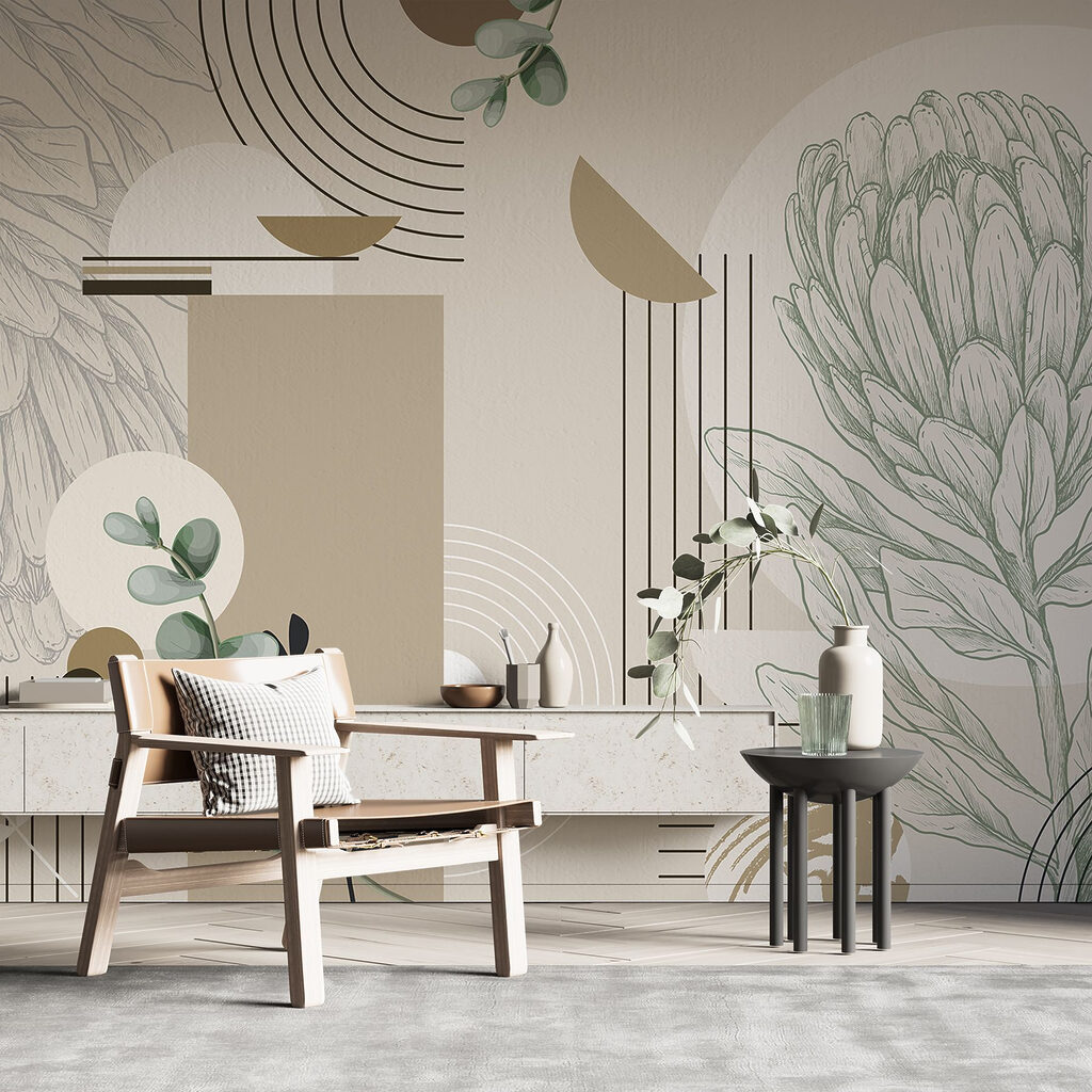Artisjoklijnen tussen beige vlakken — interieur 5