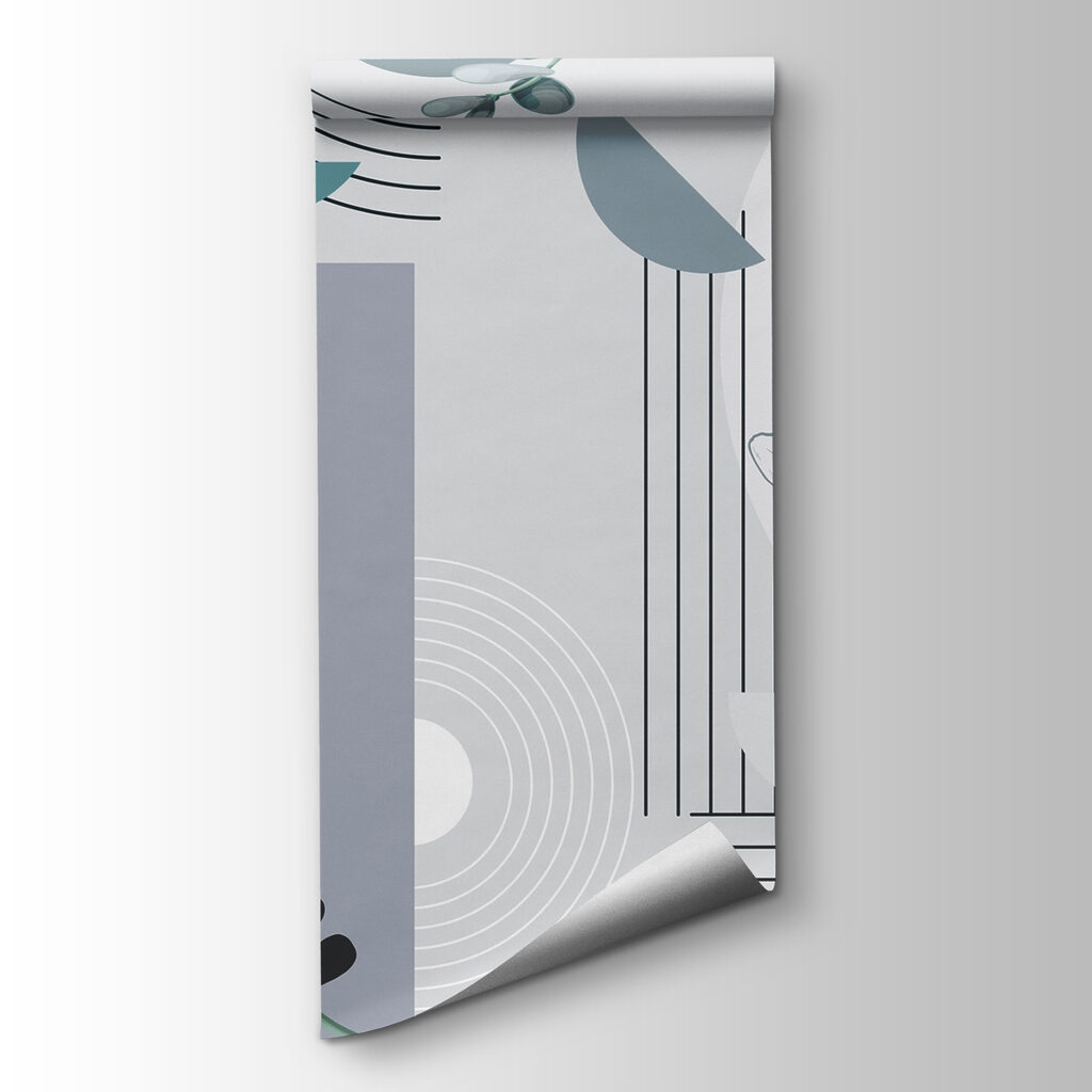 Elegante abstracte kunstcompositie met botanische motieven — productweergave