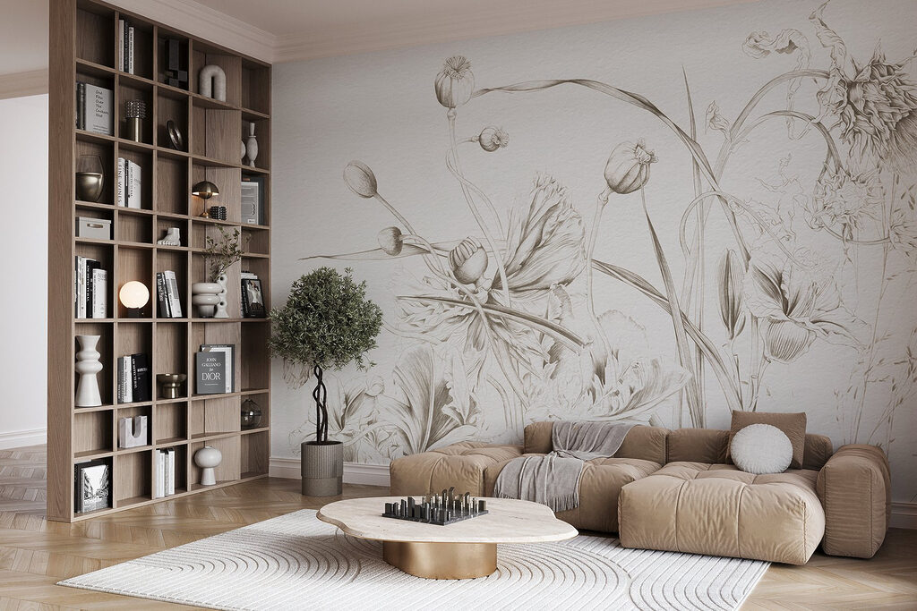 Veldbloemen in dunne lijnen — interieur 2
