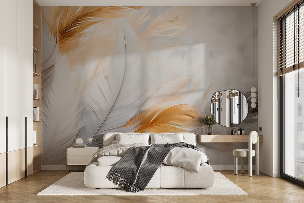 Witte veren naast gouden — interieur 1