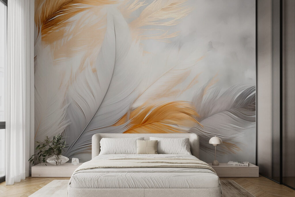 Witte veren naast gouden — interieur 2