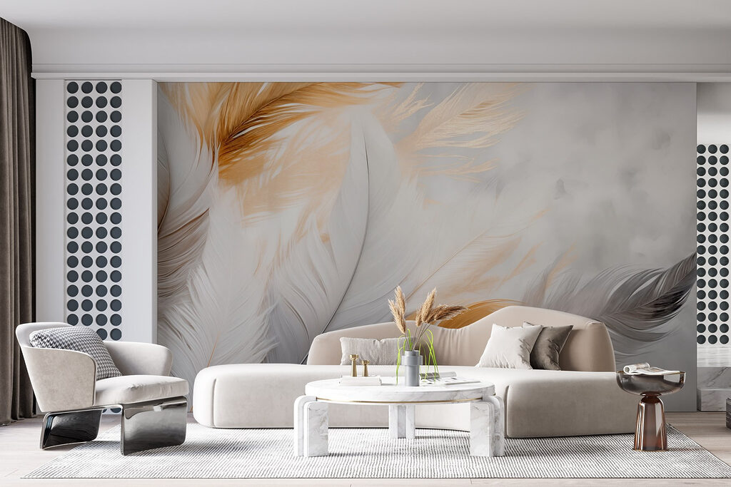 Witte veren naast gouden — interieur 4