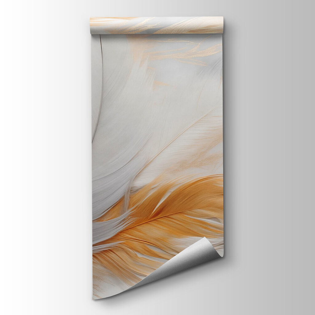Witte veren naast gouden — productweergave