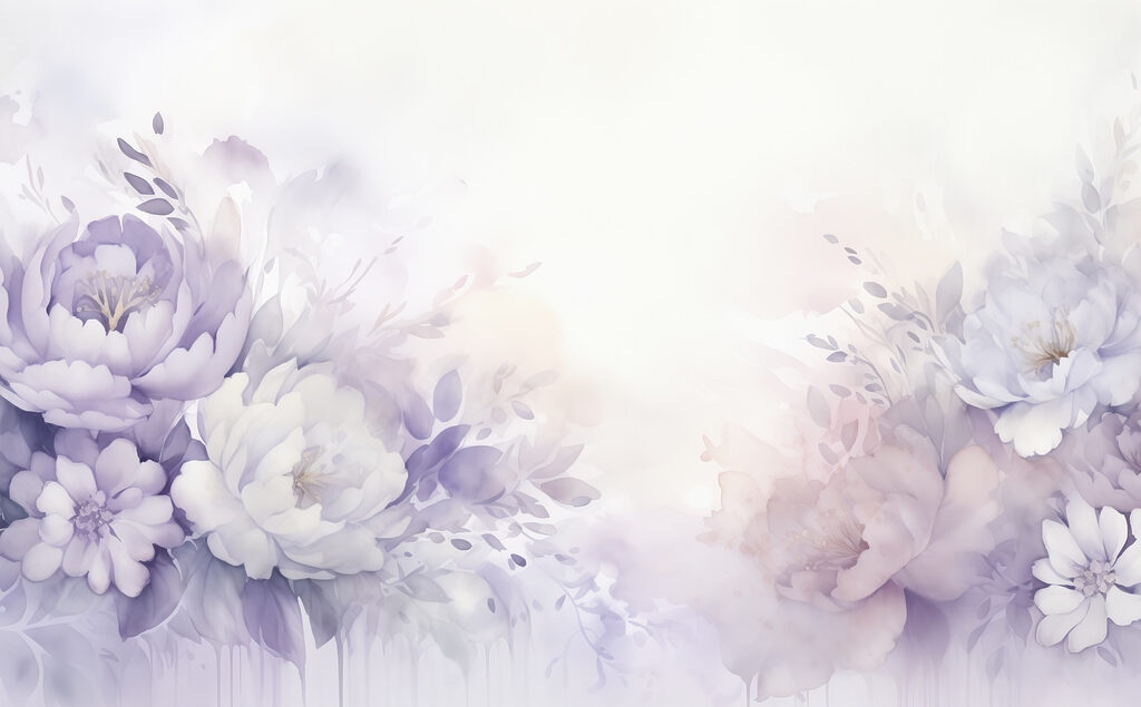 Paarse bloemen rondom licht — volledig ontwerp