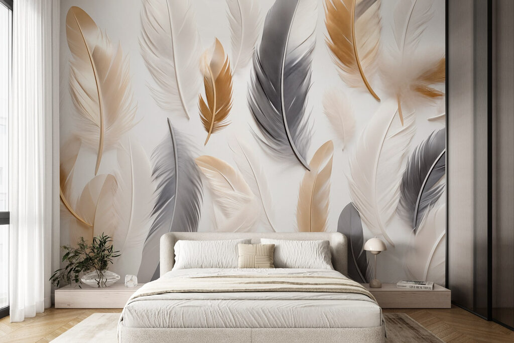 Gouden veren naast grijs — interieur 3