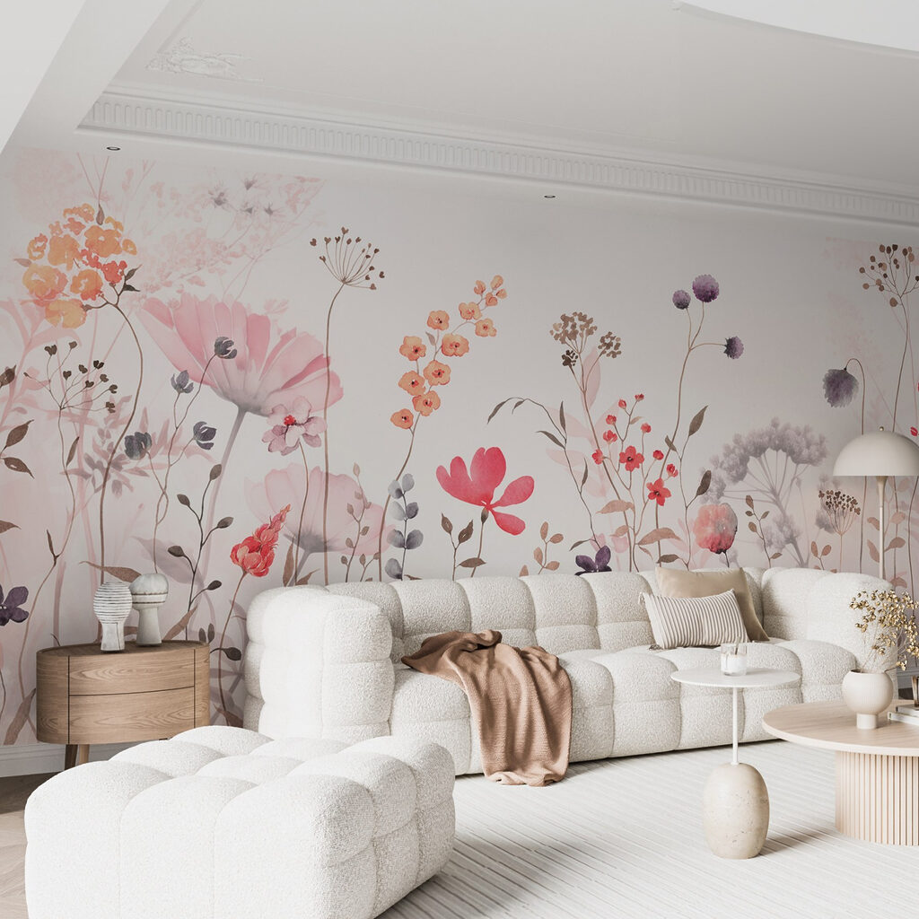 Fijne veldbloemen in roze — interieur 3
