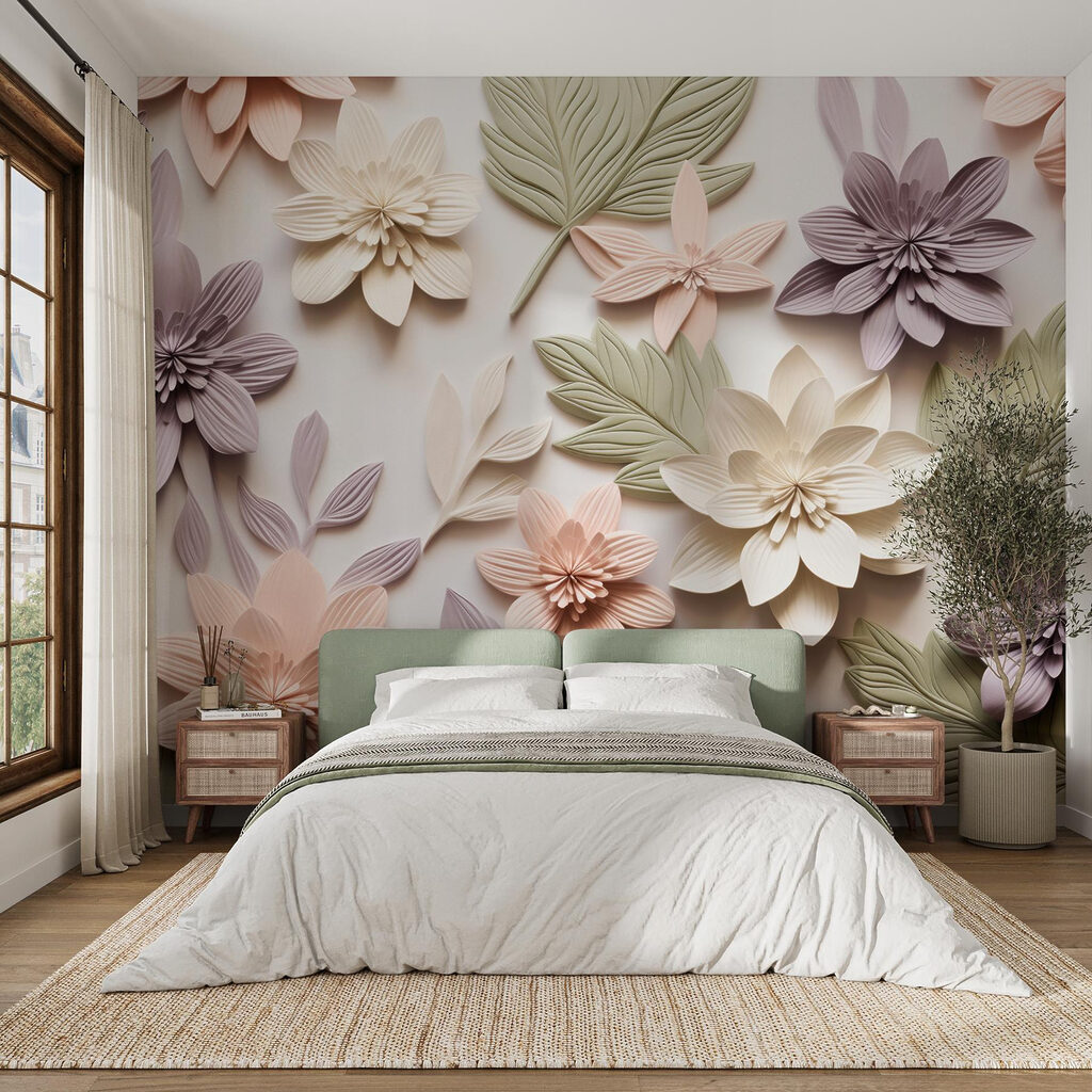 Kleurige bloemen als reliëf — interieur 4