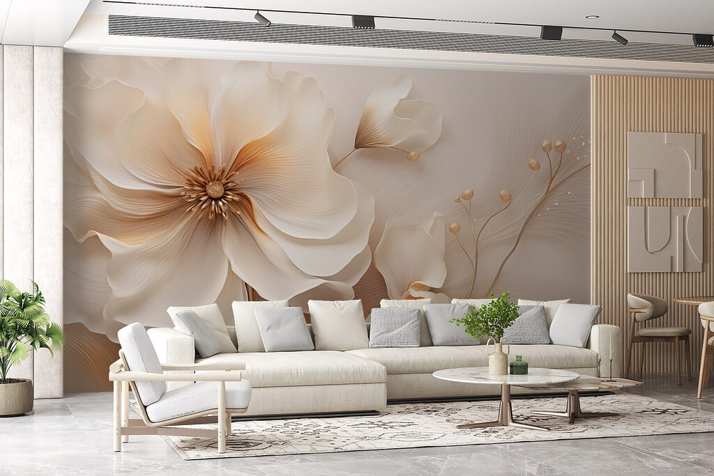 Crèmekleurige bloem met goudknoppen — interieur 5