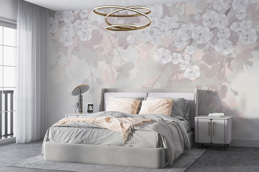 Witte bloemen op een witte achtergrond — interieur 5