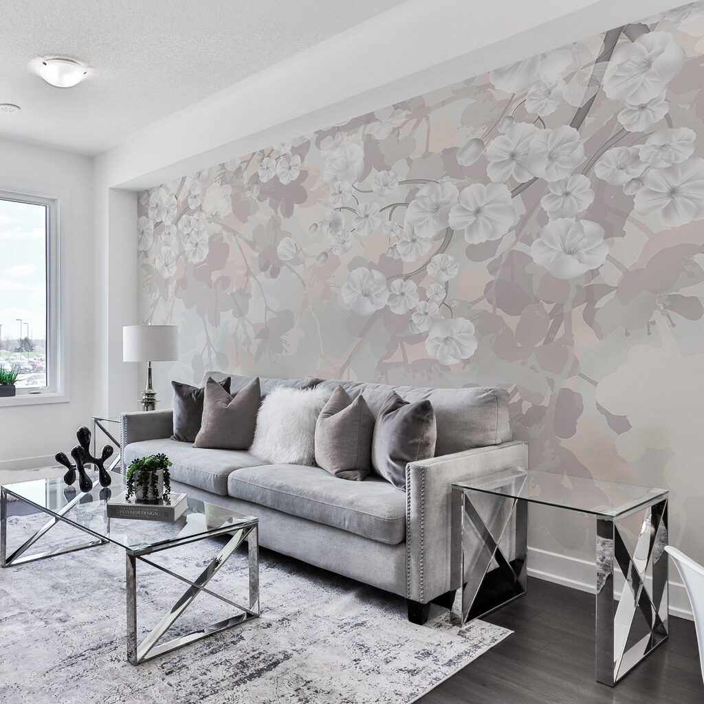 Witte bloemen op een witte achtergrond — interieur 6