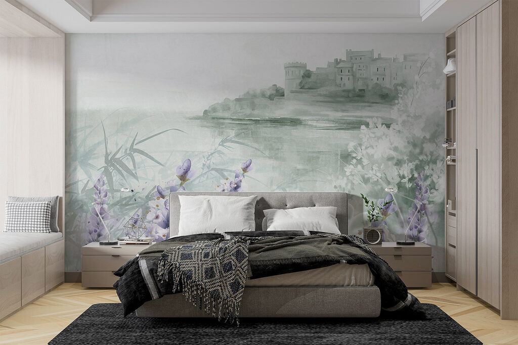 Paarse bloemen voor oeverhuisjes — interieur 1