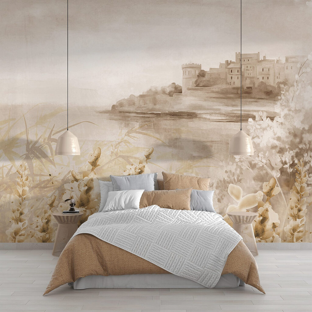 Schilderij van een kasteel en een meer — interieur 2