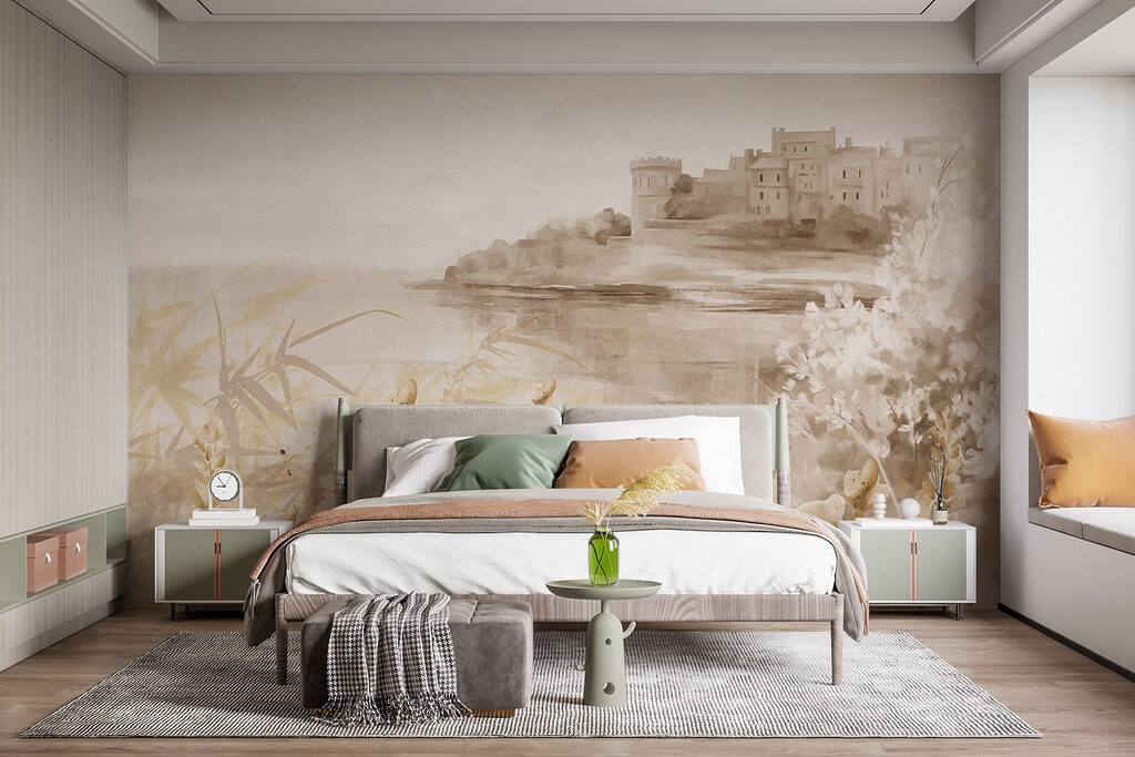 Schilderij van een kasteel en een meer — interieur 3