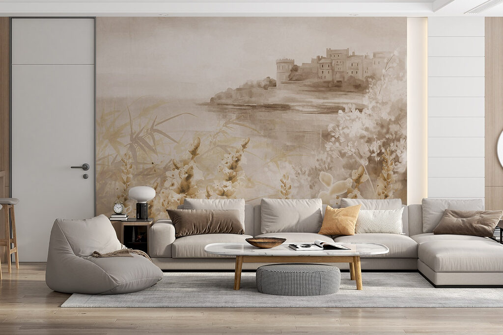 Schilderij van een kasteel en een meer — interieur 6