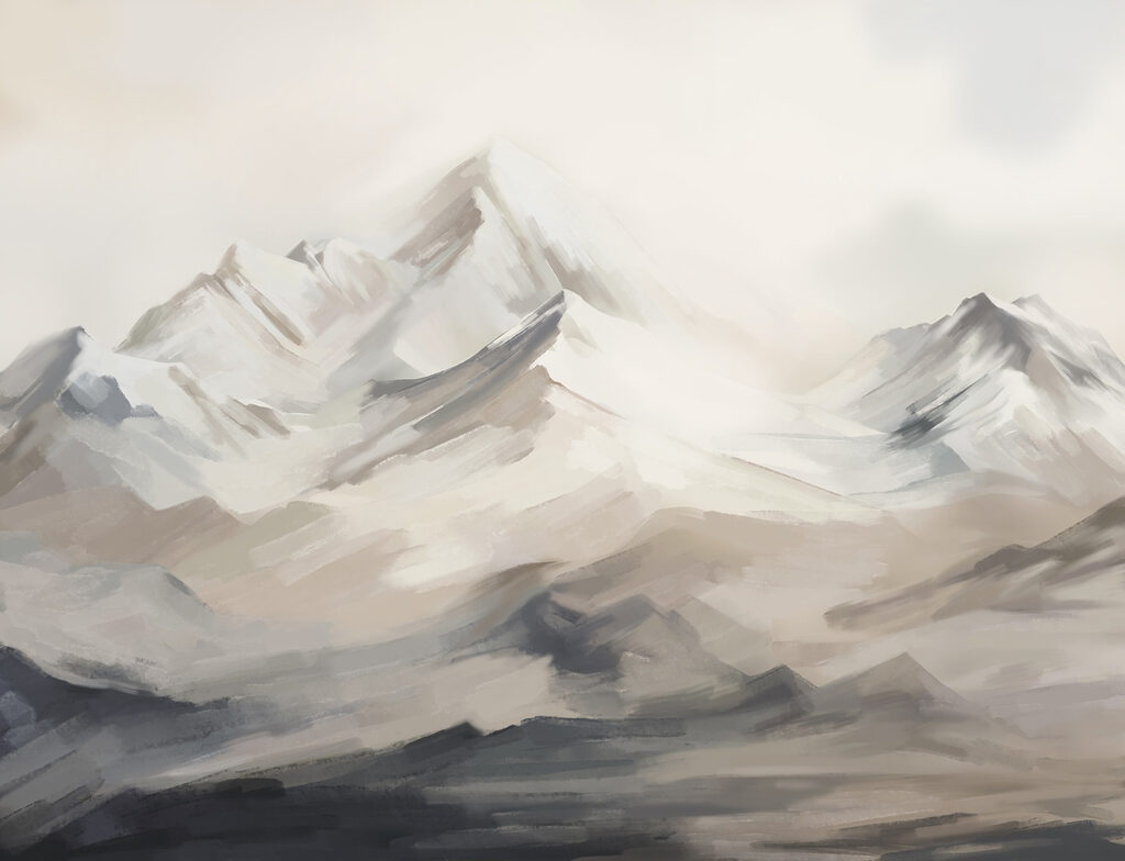Schilderij van een bergketen — volledig ontwerp