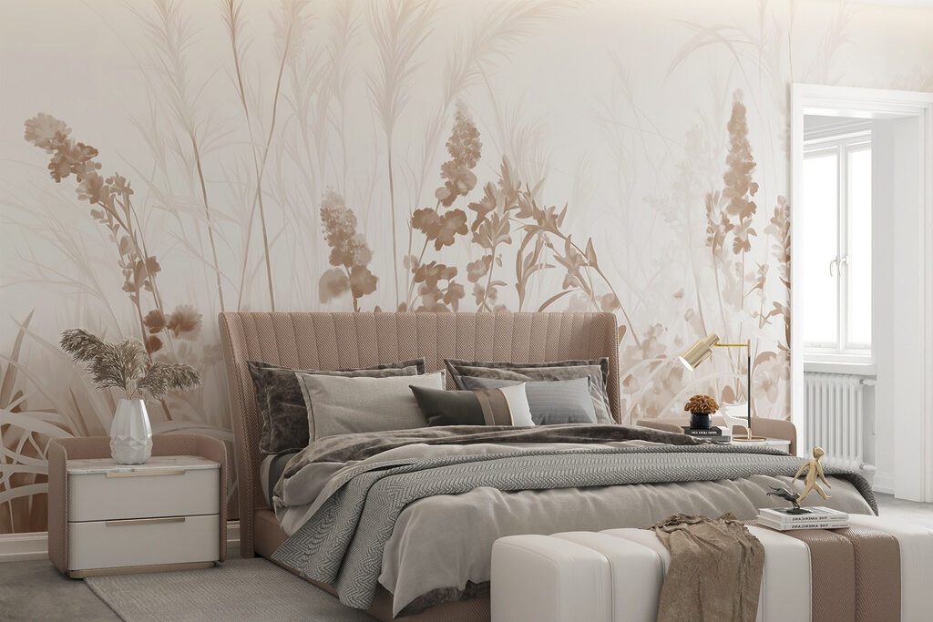 Fluisteringen van de natuur in zachte tinten in een interieur