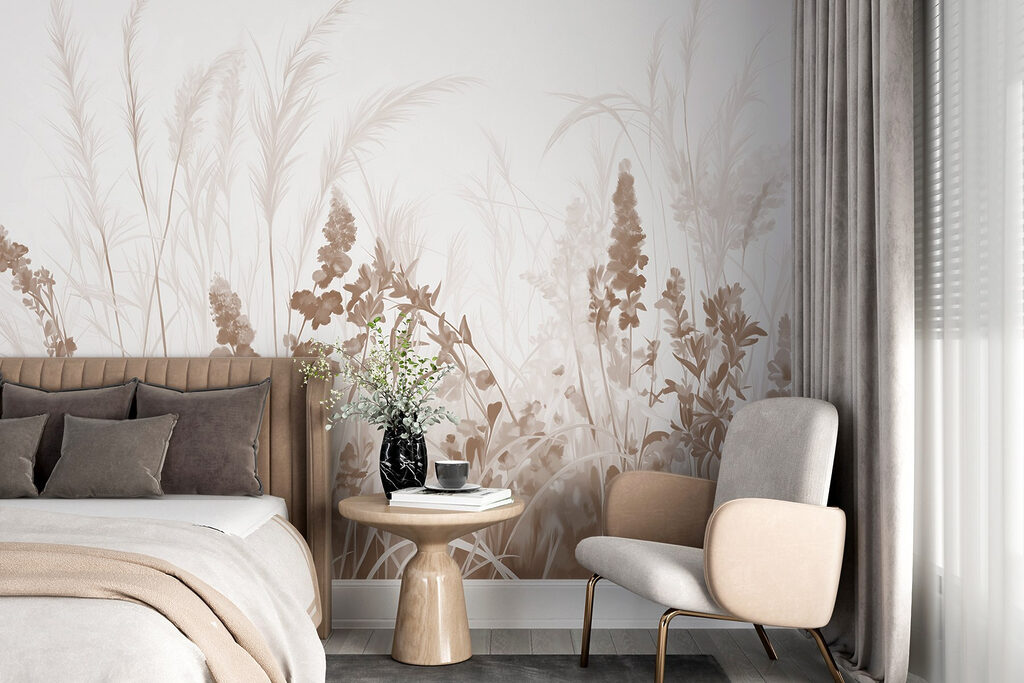 Droge halmen in roomroze — interieur 2