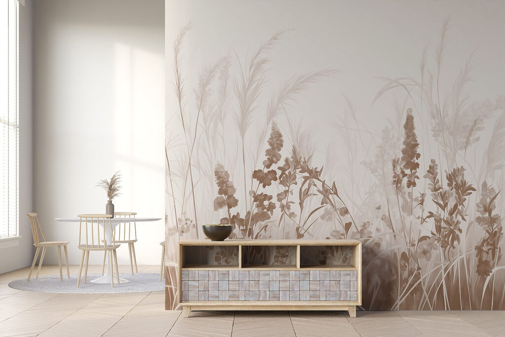 Droge halmen in roomroze — interieur 3