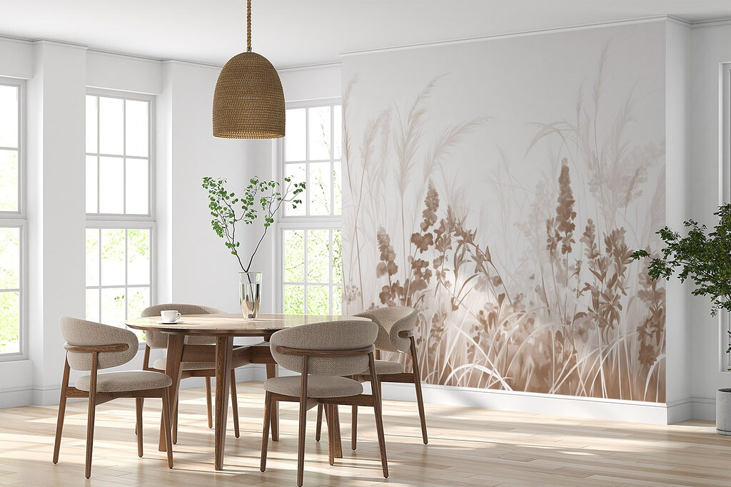 Droge halmen in roomroze — interieur 5