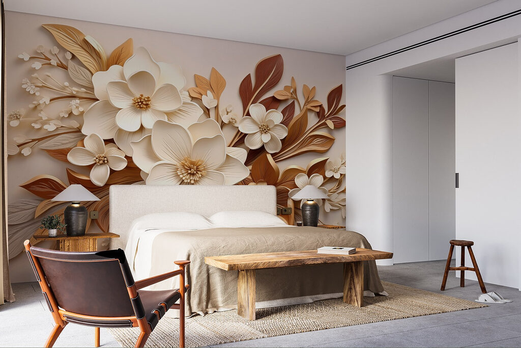 Bloemen met koperen bladlagen — interieur 2