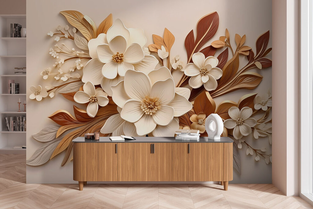 Bloemen met koperen bladlagen — interieur 4