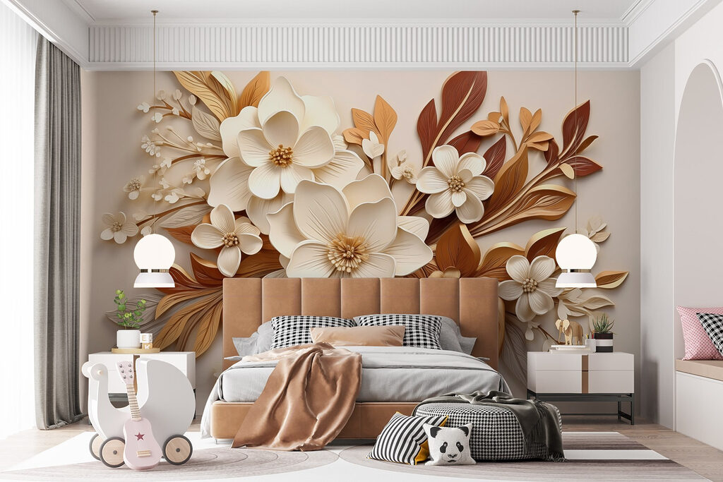 Bloemen met koperen bladlagen — interieur 5