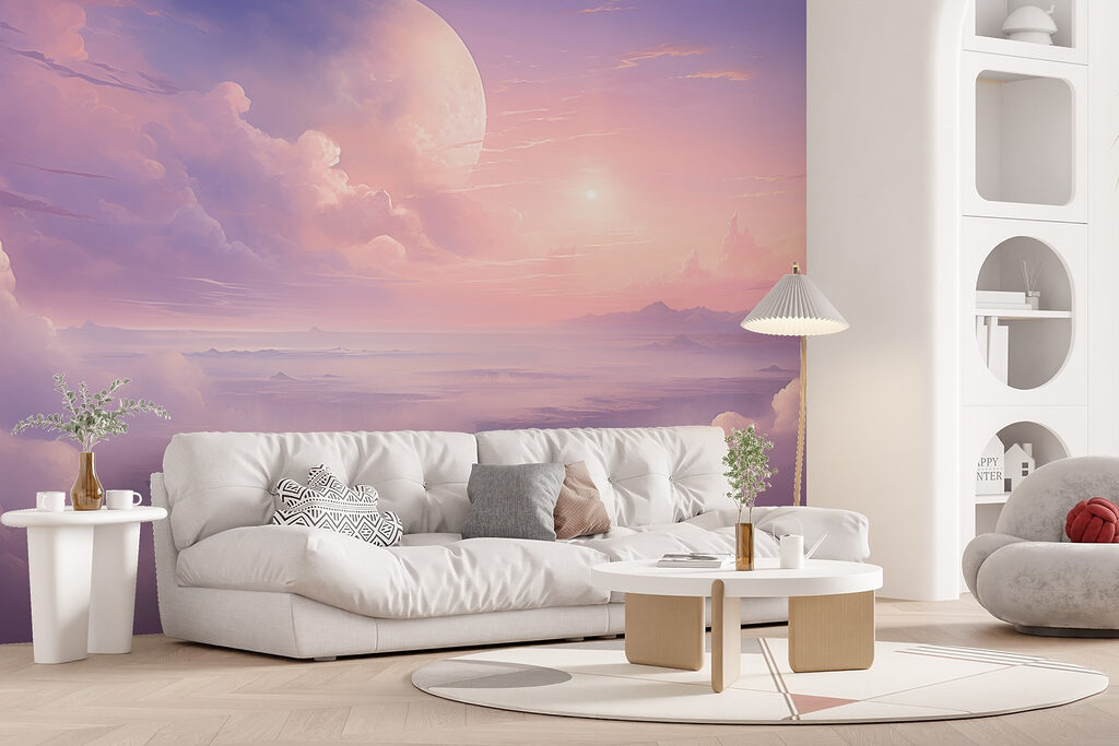 Landschap met wolken en een maan — interieur 1