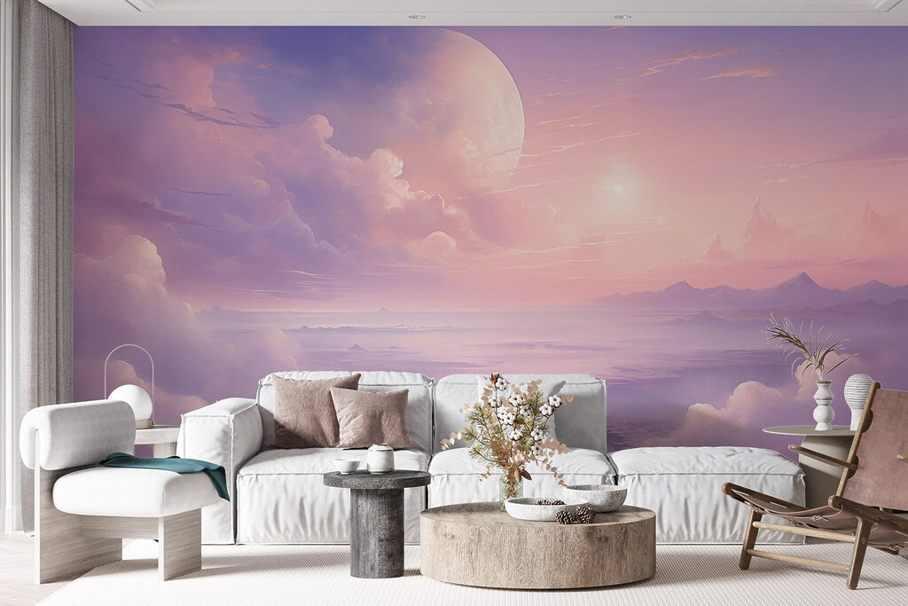 Landschap met wolken en een maan — interieur 2