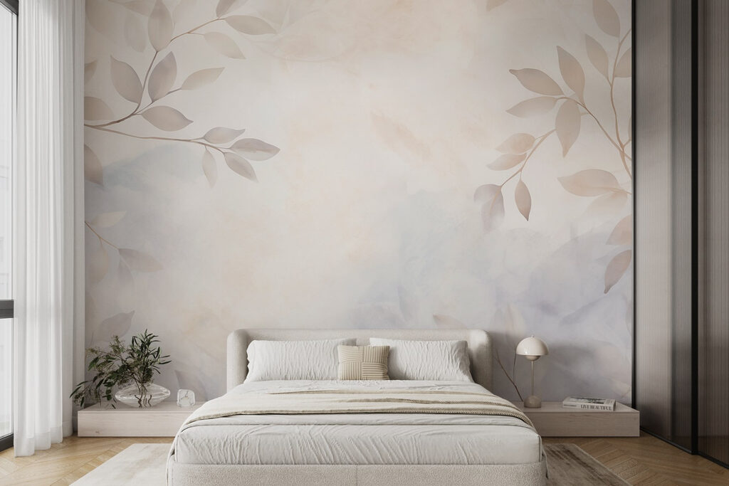 Bleke takken boven grijsblauw — interieur 2