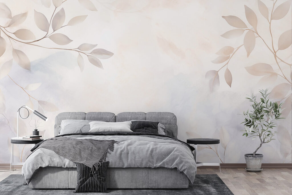 Bleke takken boven grijsblauw — interieur 3