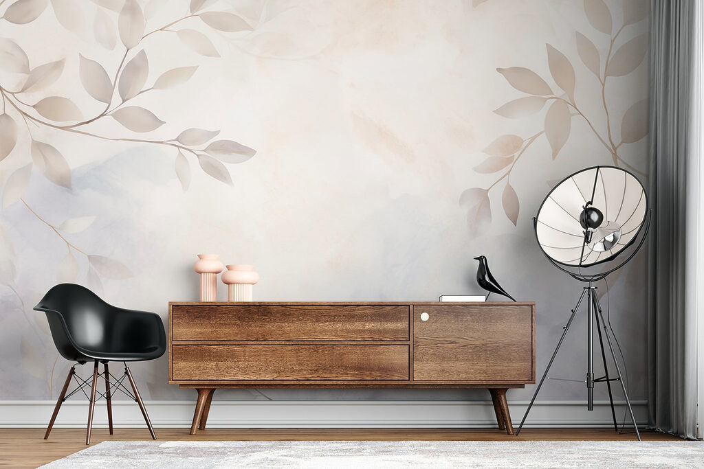 Bleke takken boven grijsblauw — interieur 4