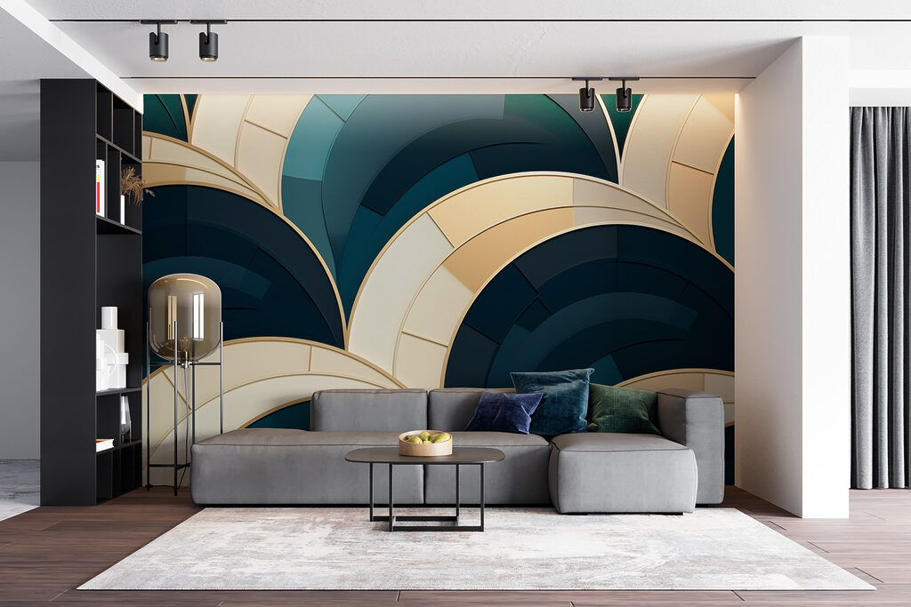 Donkerblauwe bogen met goud — interieur 5