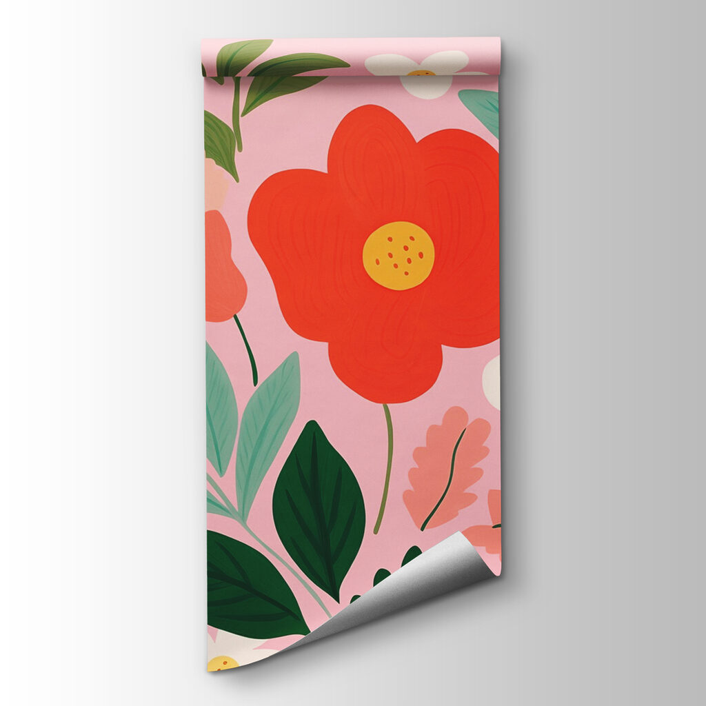 Oranje bloemen op roze — productweergave