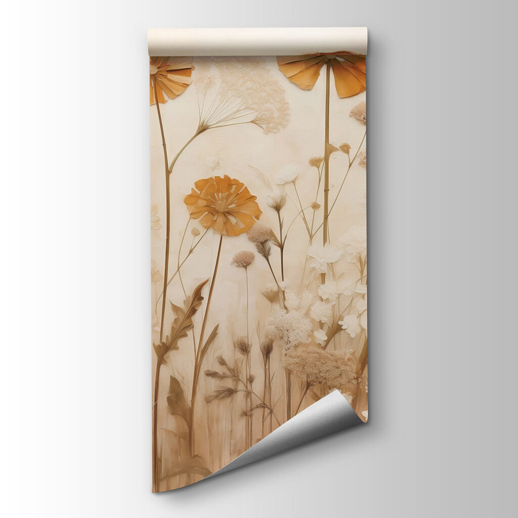 Gouden bloemen boven veldgras — productweergave